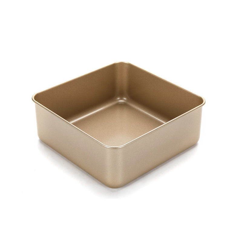 Goldene tiefe quadratische Kuchenpfanne Backform