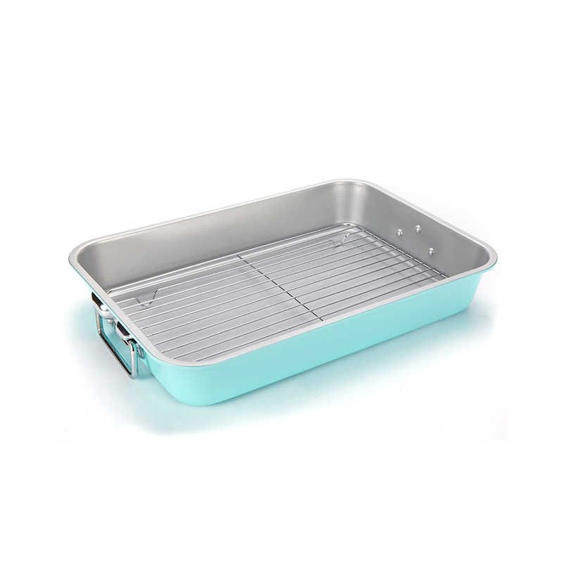 Nicht -Lick -Bratpfanne mit Rack und Griffen
