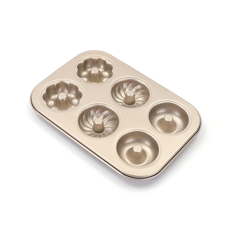 6-Cavity 3 Formen Kohlenstoffstahl-Donut-Pfanne