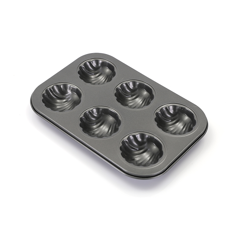 6 Tasse Schale Kohlenstoffstahl Nicht -Stall -Muffinpfanne