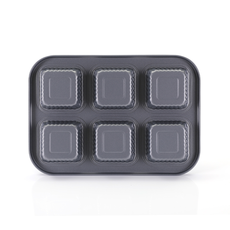 6 Tasse quadratische Ripple Muffins Pfanne