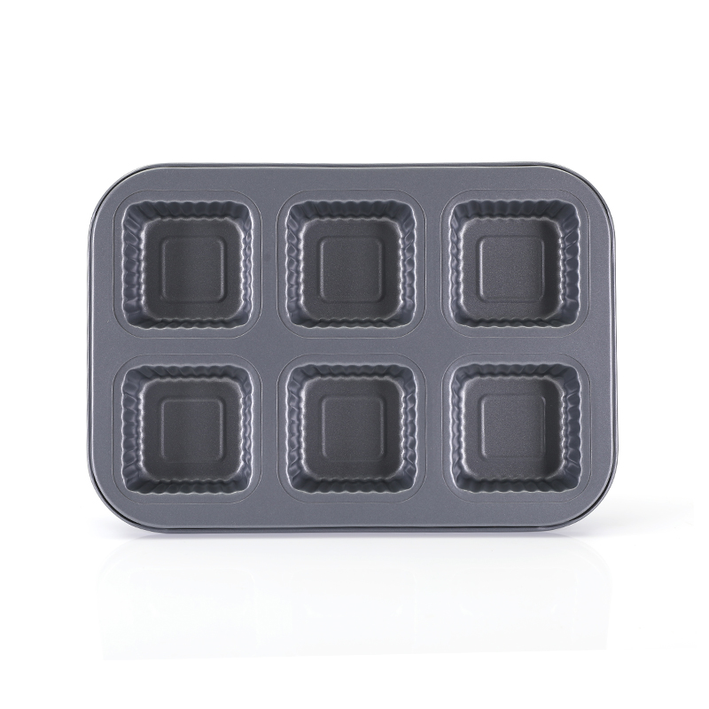 6 Tasse quadratische Ripple Muffins Pfanne